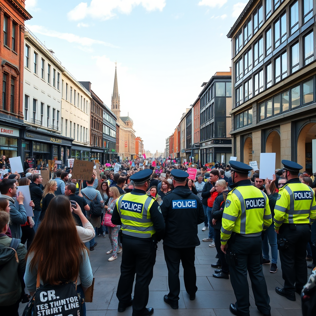 Police apprehend three individuals during Nottingham immigration rally